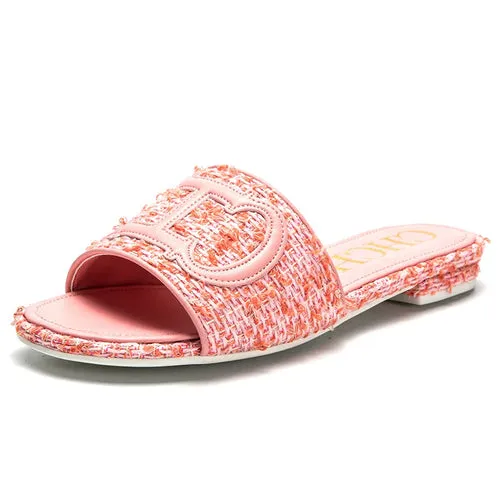 Women's Slippers yellow New Fabric Fashion Flat Sandals