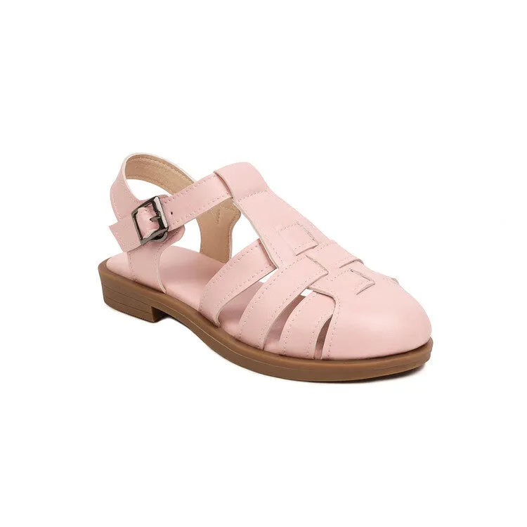Women's's Lolita Round Toe Hollow Out Flat Sandals