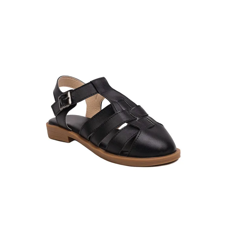 Women's's Lolita Round Toe Hollow Out Flat Sandals