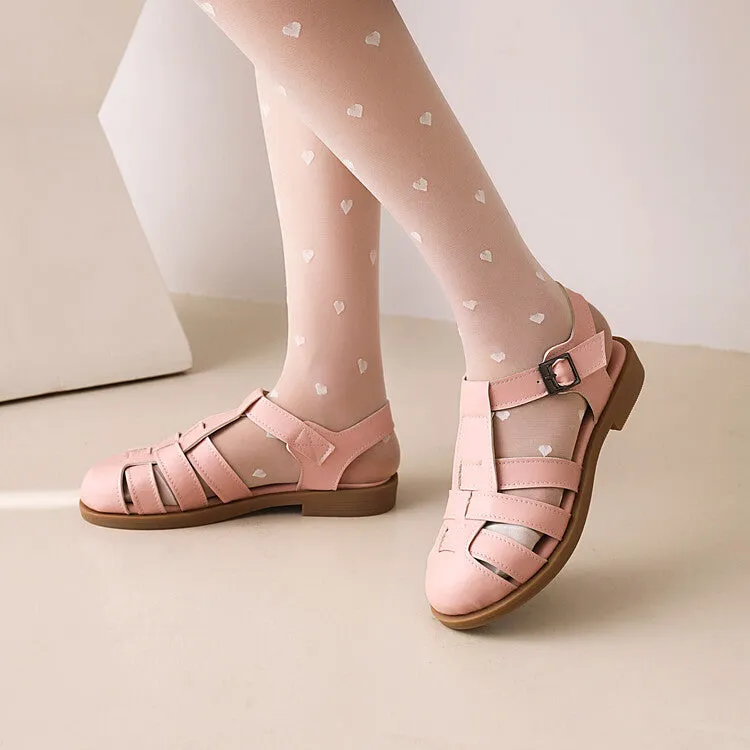 Women's's Lolita Round Toe Hollow Out Flat Sandals