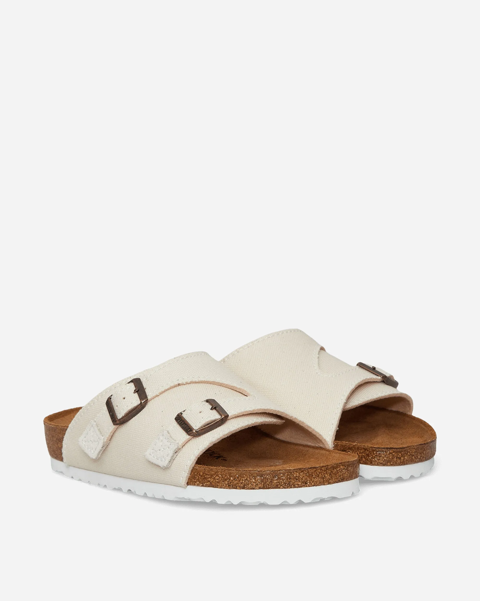 Zürich Suede Canvas Sandals Eggshell